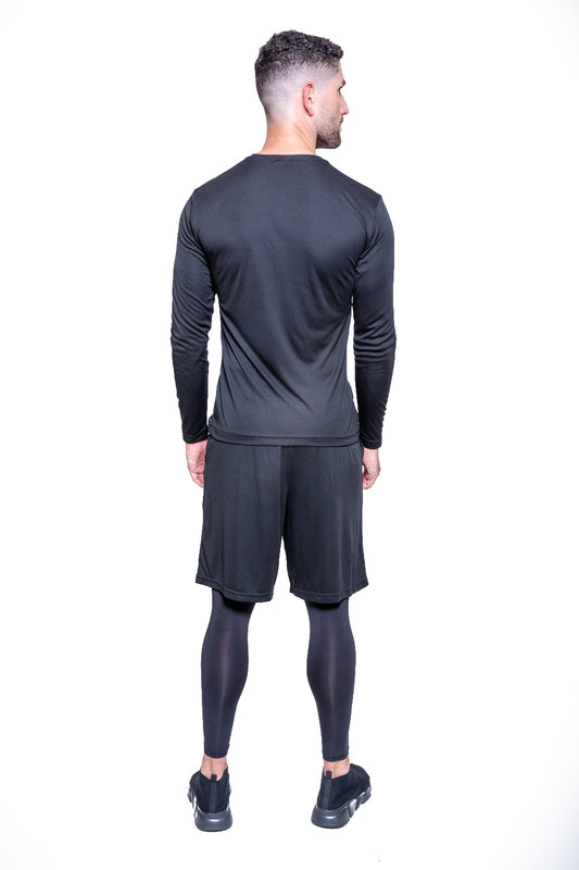 Above Average Long Sleeve Black w Red (Performance Tee)