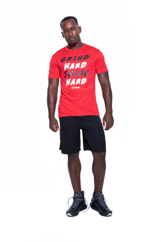 Grind Hard Shine Hard Short Sleeve Red (Performance Tee)