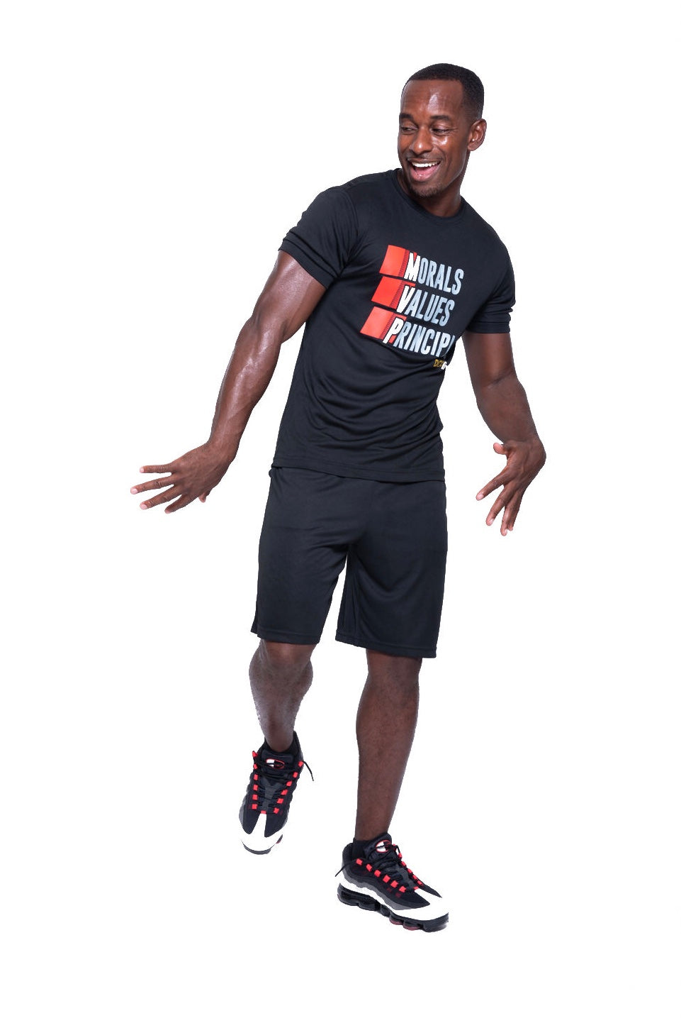 Morals Values Principles Black w Red (Performance Tee)